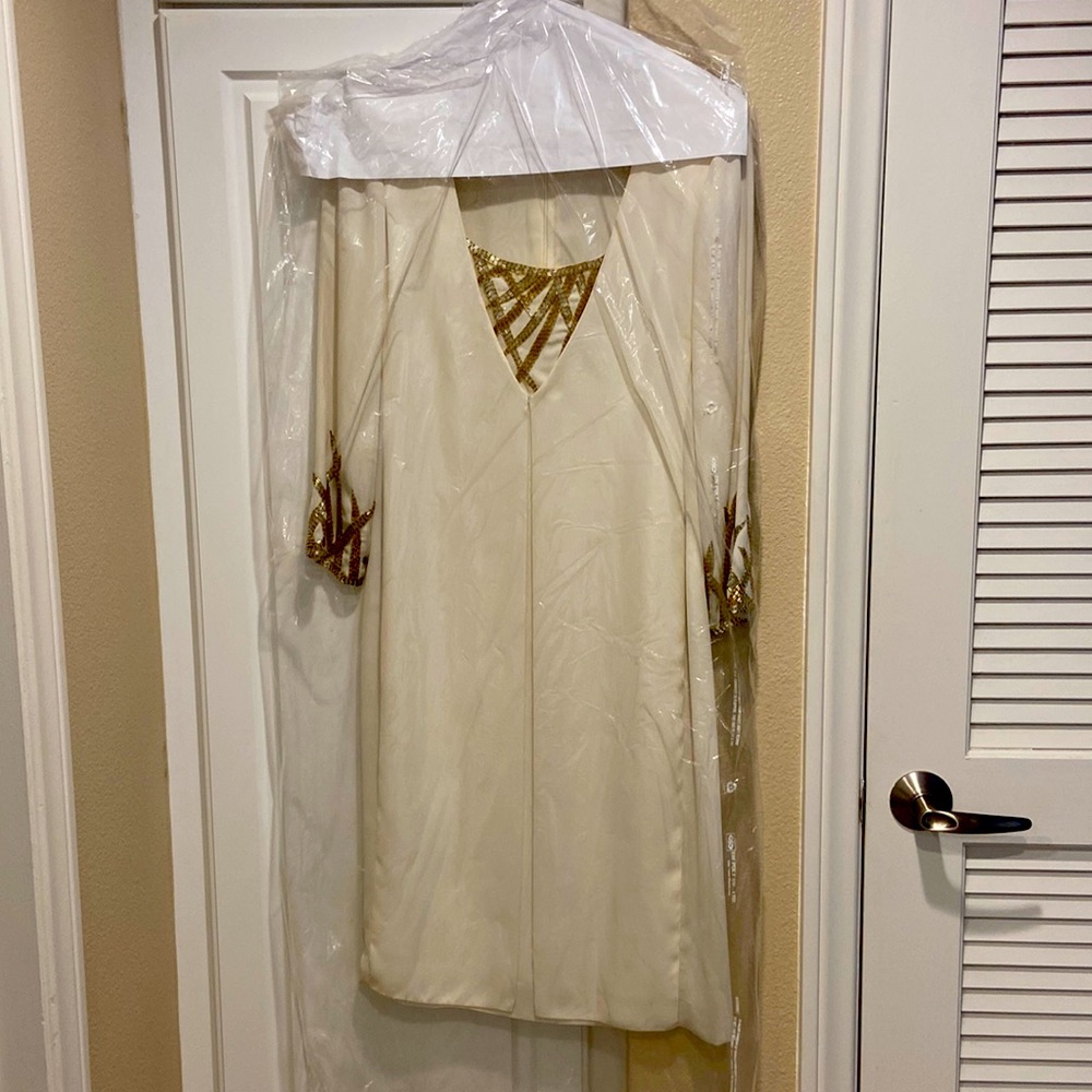 Vintage dress with gorgeous gold and silver beading
